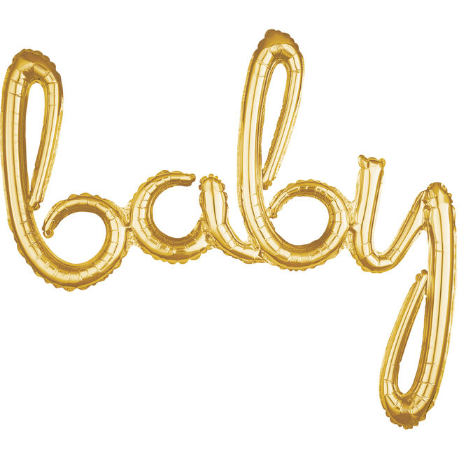 Gold Baby Air-Fill Script Balloon