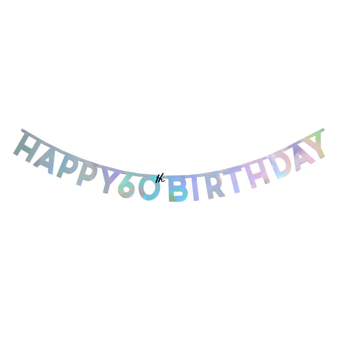 Silver Happy 60th Birthday Letter Banner 