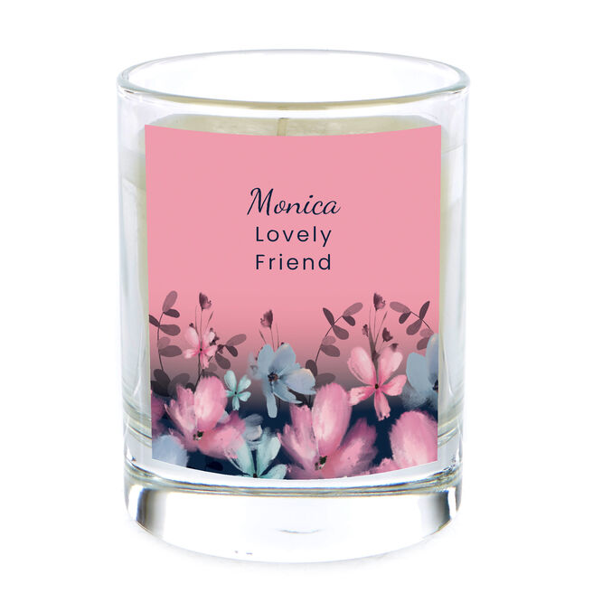 Personalised Pomegranate & Cashmere Scented Candle - Floral Any Message