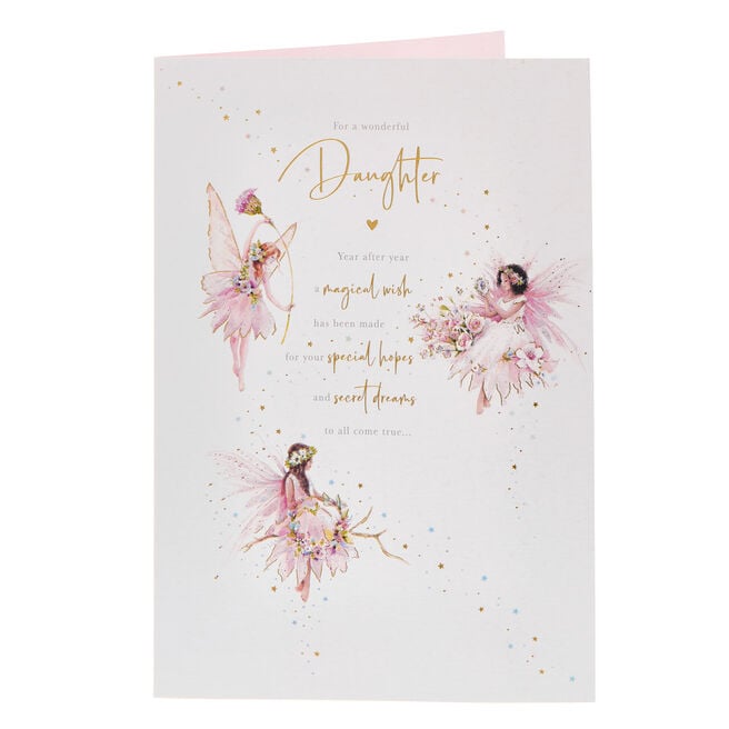 Wonderful Daughter Fairies Birthday Card