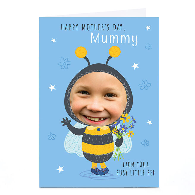 Photo Dalia Clark Mother's Day Card - Busy Little Bee, Mummy Blue