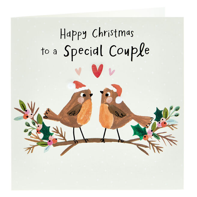 Exquisite Christmas Card - Special Couple Robins 