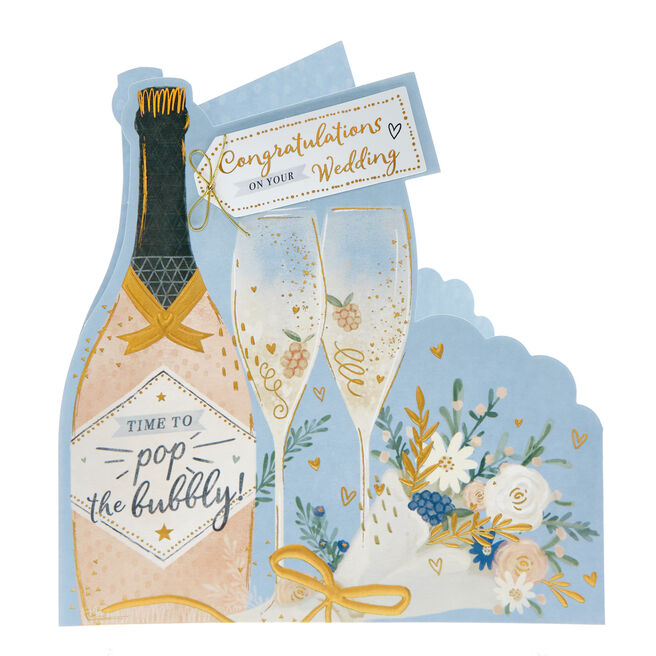 Time To Pop The Bubbly Wedding Card