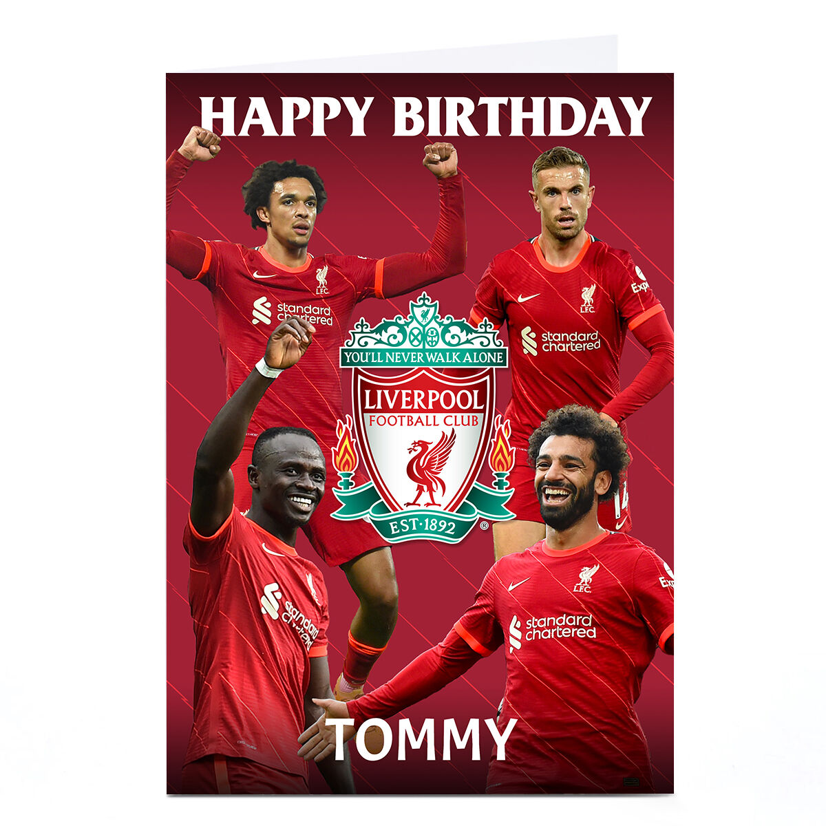 Buy Personalised Liverpool FC Birthday Card - Crest & Players For GBP 2 ...