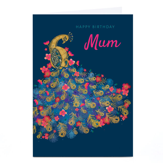 Personalised Kerry Spurling Birthday Card - Peacock