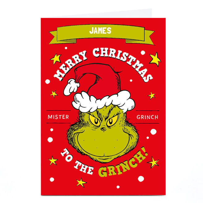 Personalised Grinch Christmas Card - To The Grinch, Any Name