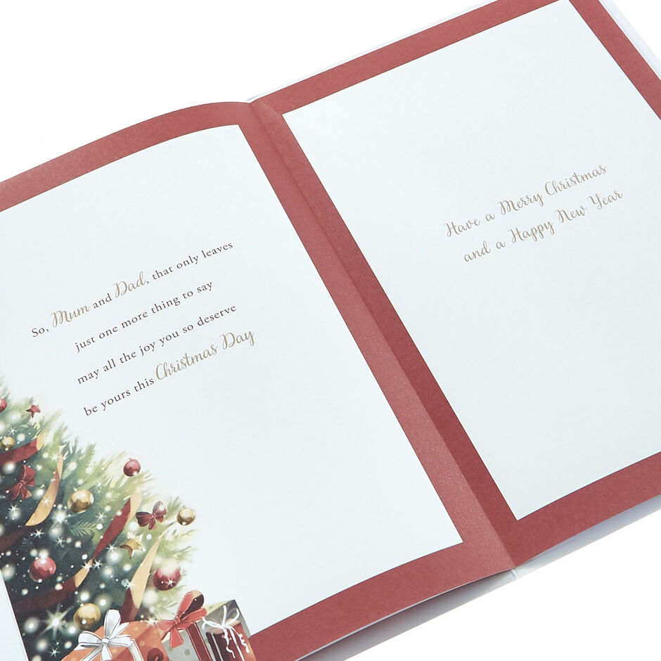 Merry Christmas Mom & Dad Snowman Hallmark Holiday Greeting Card