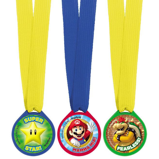 Super Mario Mini Award Medals - Pack of 12