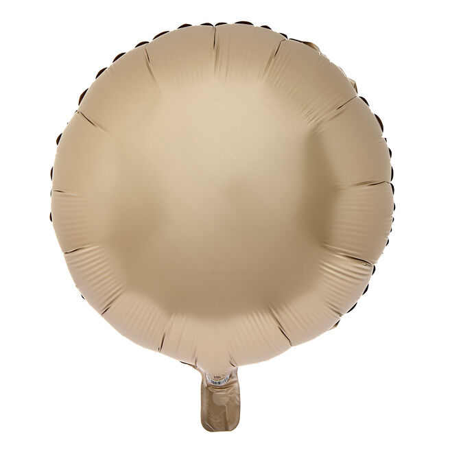 Silk Lustre Round Latte 18-Inch Foil Helium Balloon