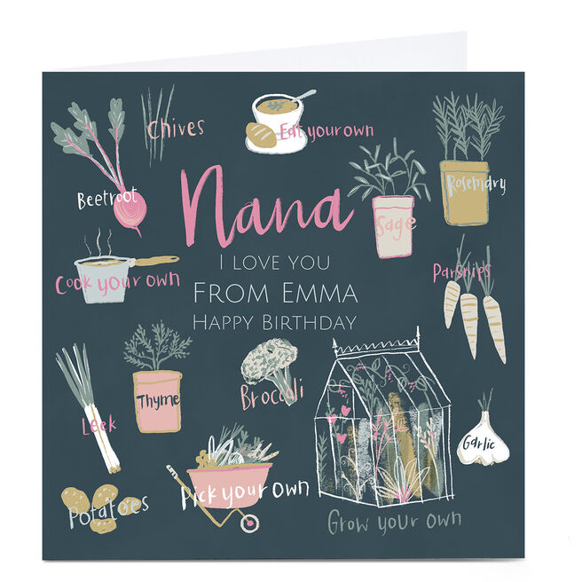 Personalised Emma Valenghi Birthday Card - Nana