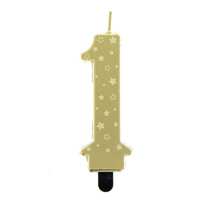 Gold Starry Number 1 Cake Candle