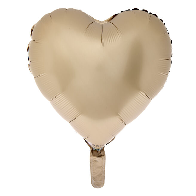 Silk Lustre Heart Latte 18-Inch Foil Helium Balloon