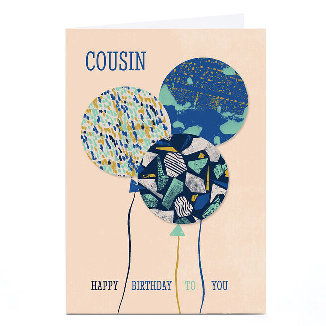 Personalised Rebecca Prinn Birthday Card - Balloons, Cousin