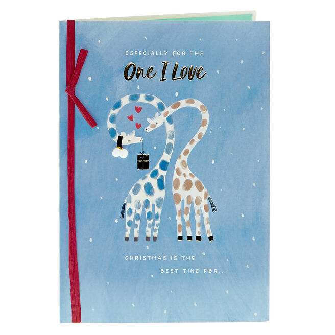 Christmas Card - For The One I Love Giraffes