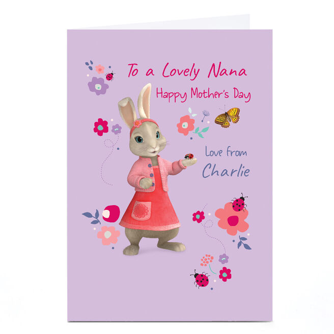 Personalised Peter Rabbit Mother's Day Card - Lily Bobtail, Nana