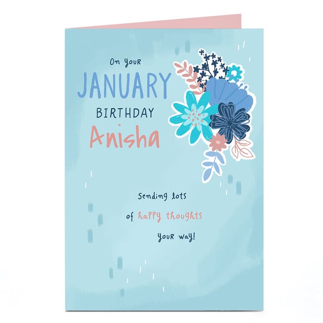 Personalised Birthday Card - January Birthday Happy Thoughts