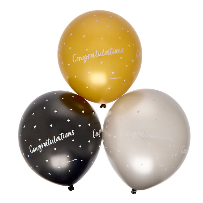 Latex Congratulations Balloons - Pack of 6
