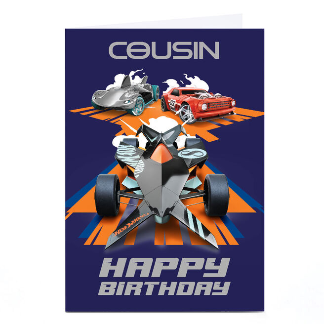 Personalised Birthday Card - Hot Wheels Cousin