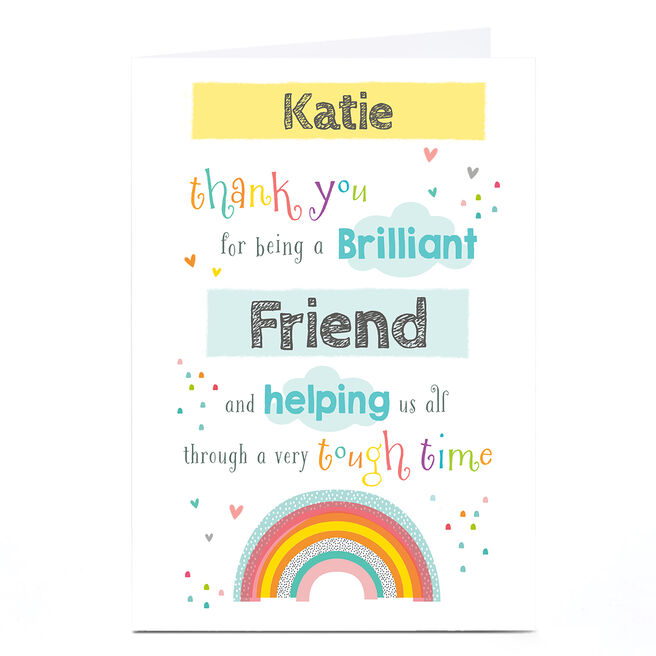 Personalised Thank You Card - Rainbow Helping Us Through
