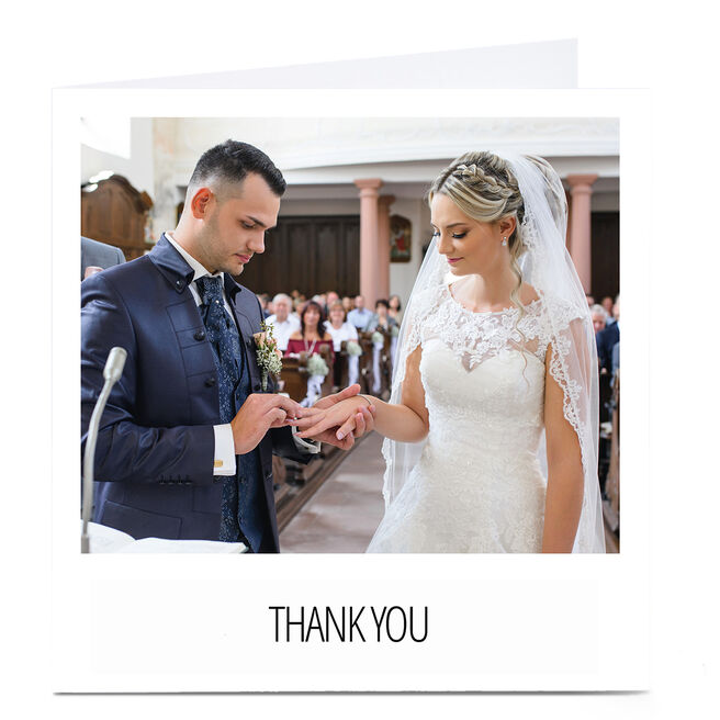 Photo Wedding Thank You Card - Any Message