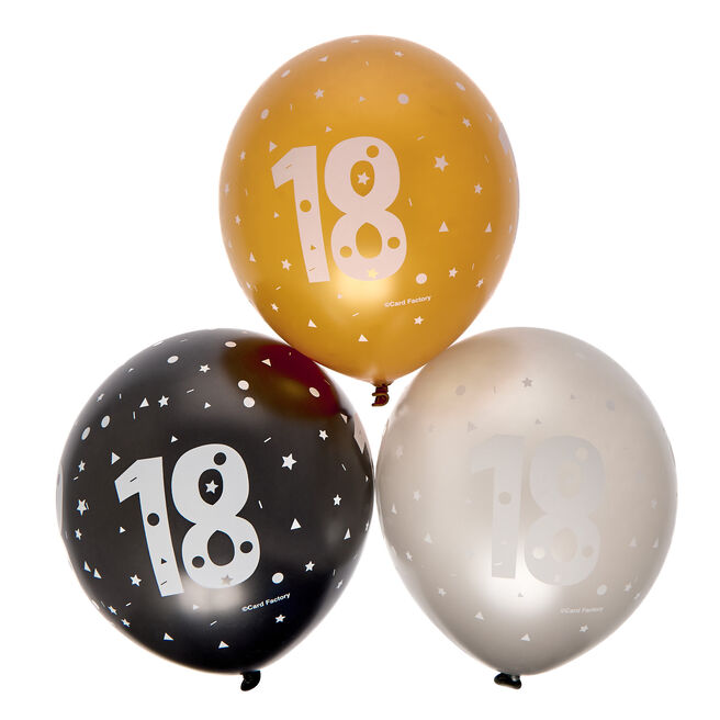 Latex 18th Birthday Balloons - Pack of 6