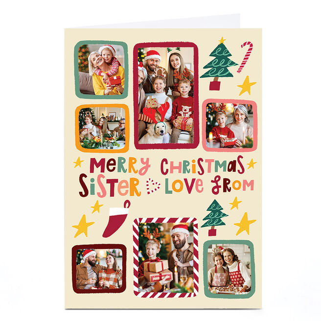 Photo Stevie Studio Christmas Card - Festive Frames and Drawings, Sister