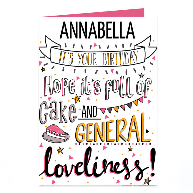 Personalised Birthday Card - Cake And General Loveliness