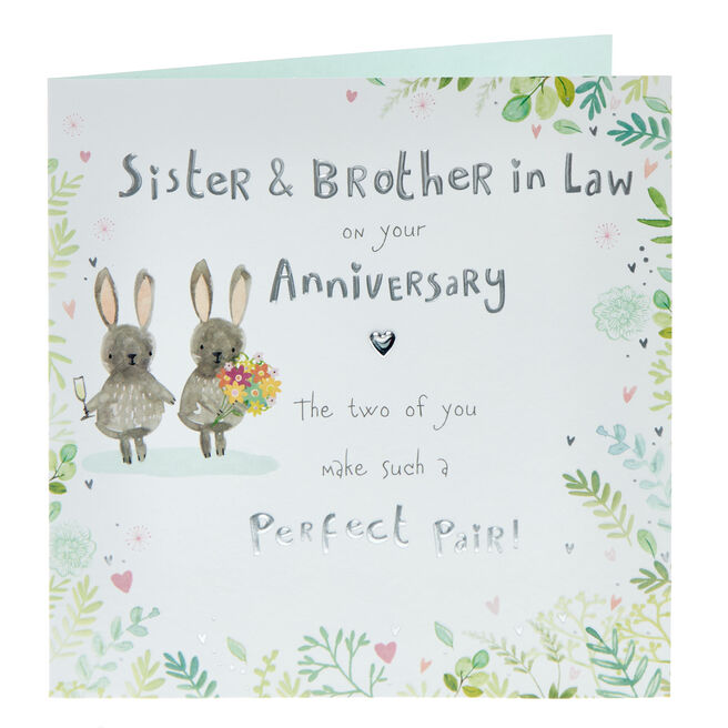 Sister & Brother In Law Rabbits Anniversary Card