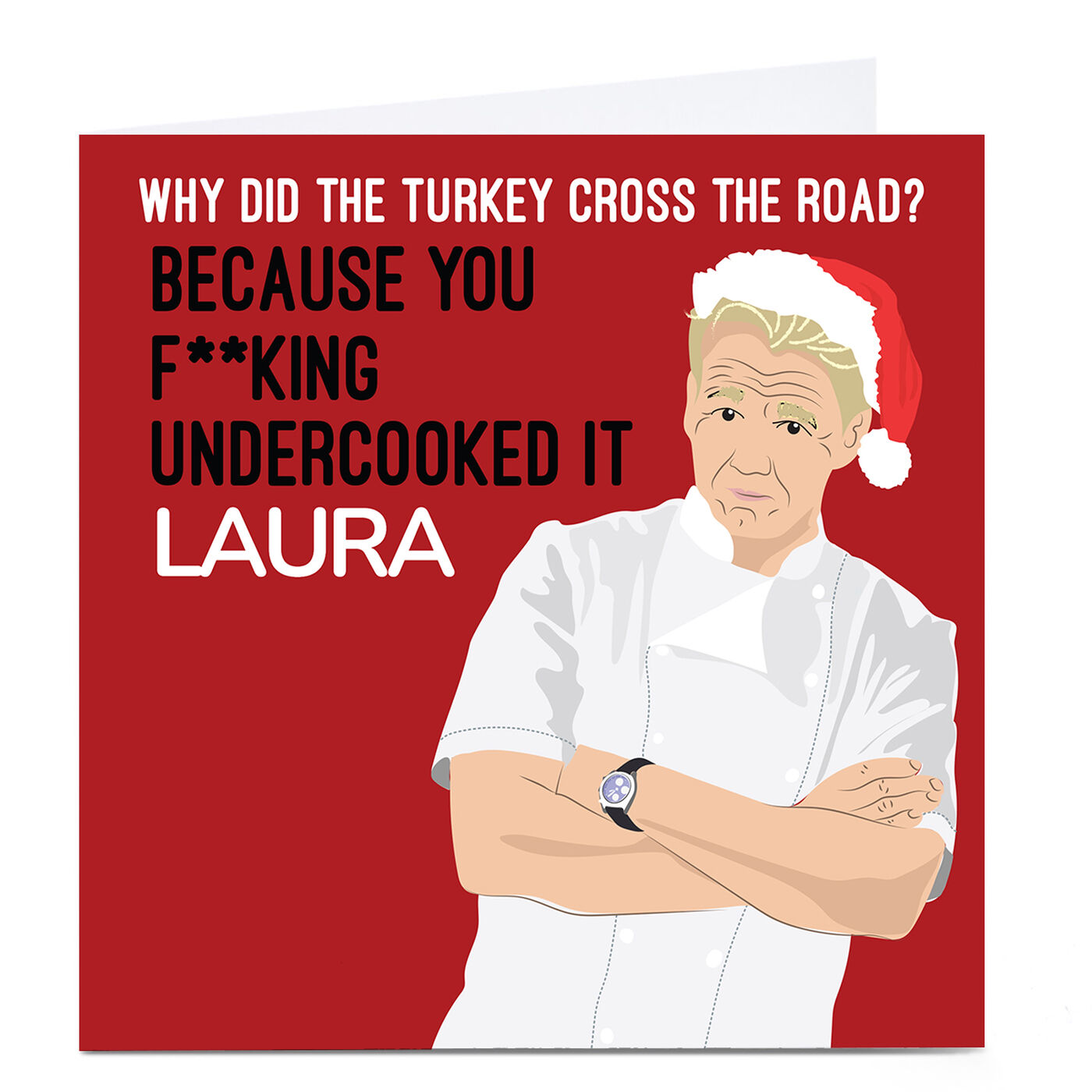 Buy Personalised Quitting Hollywood Christmas Card Gordon Ramsay for