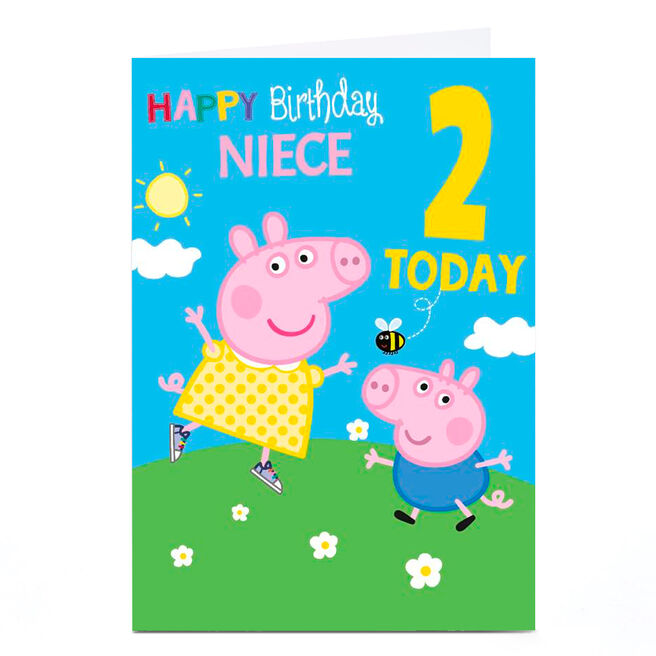 Personalised Birthday Card - Peppa Pig Niece, Age 2