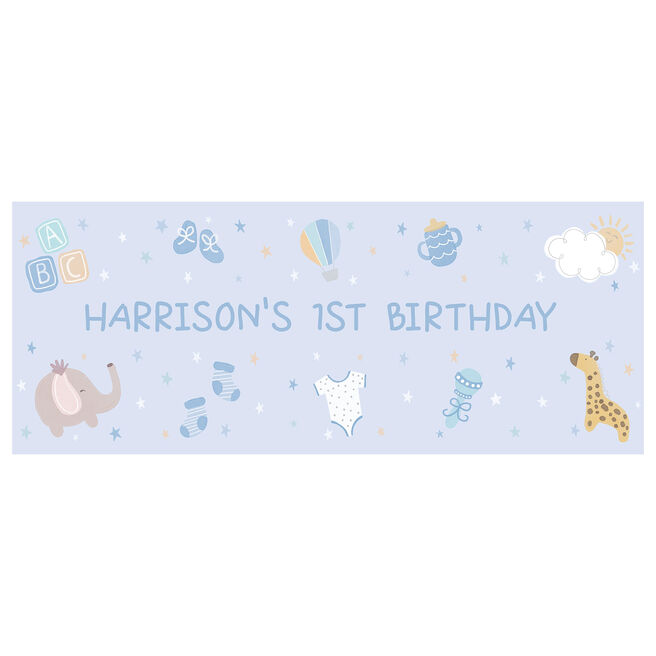 Baby Blue Personalised Party Banner