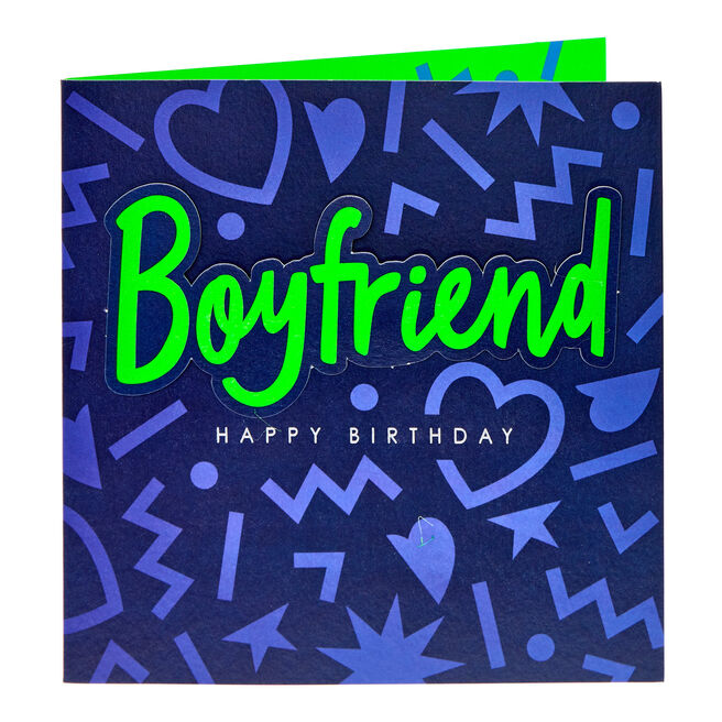 Boyfriend Abstract Swirls Birthday Card