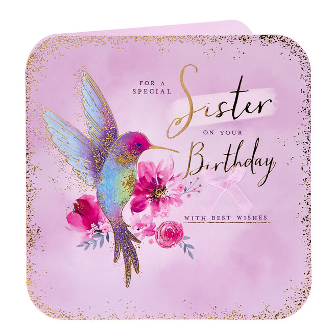 Sister Hummingbird Birthday Card