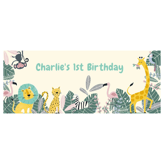 Jungle Animals Personalised Party Banner