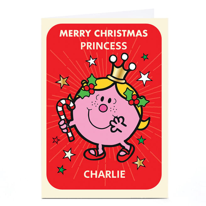 Personalised Mr Men & Little Miss Christmas Card - Princess