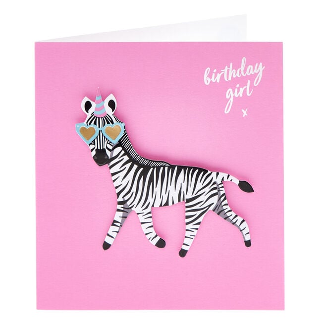 Zebra Birthday Girl Birthday Card