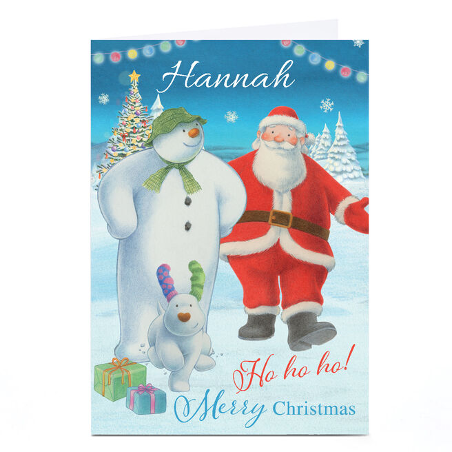 Personalised Snowman Christmas Card - Ho Ho Ho Snowman and Snowdog