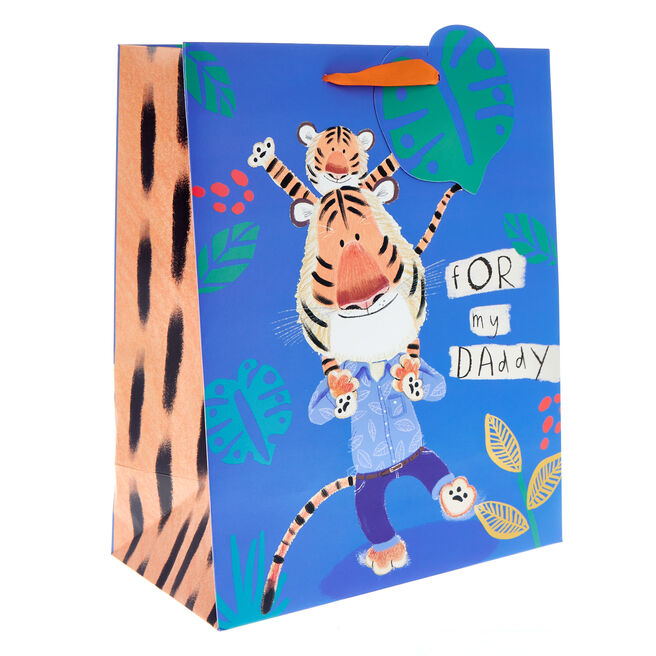 Tigers For My Daddy Large Portrait Gift Bag