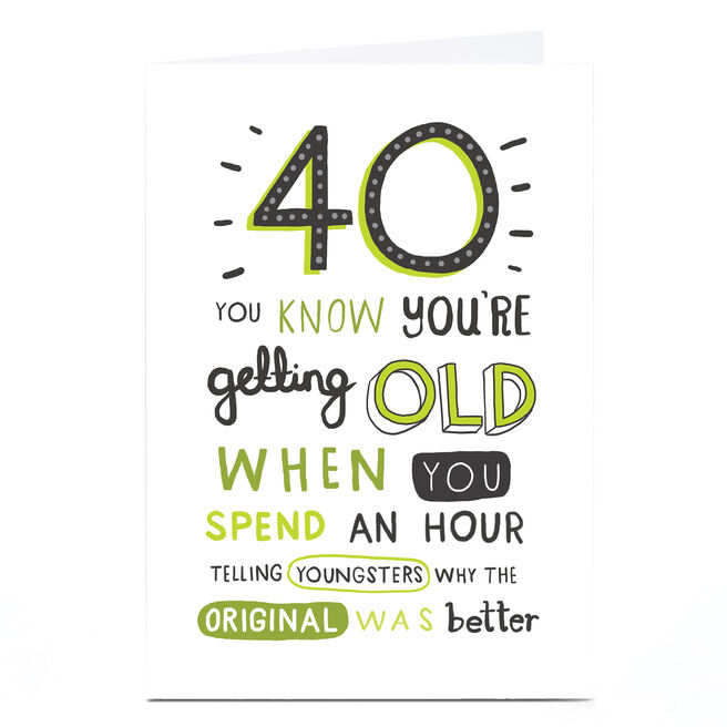 40th Birthday Cards, Personalised Funny 40th Cards: Daughter, Son, Him ...