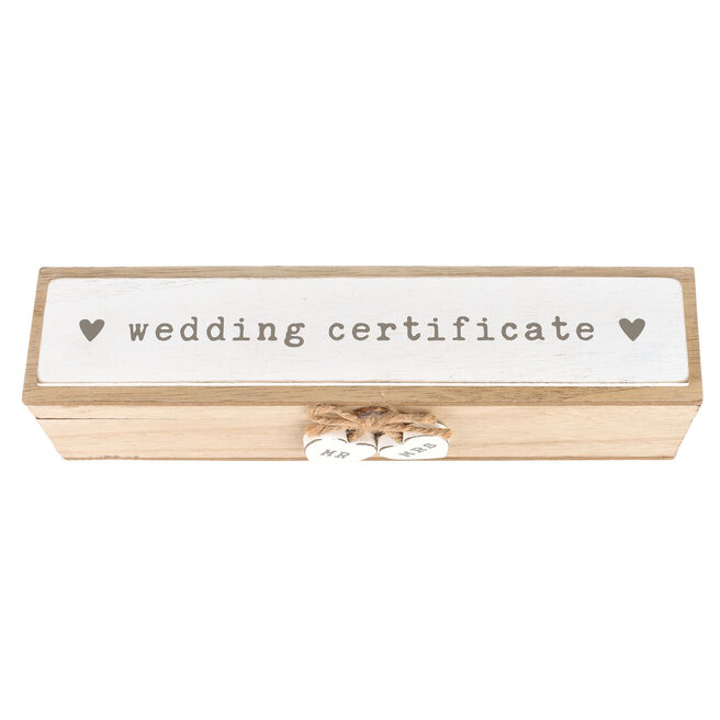 Mr & Mrs Wooden Wedding Certificate Holder