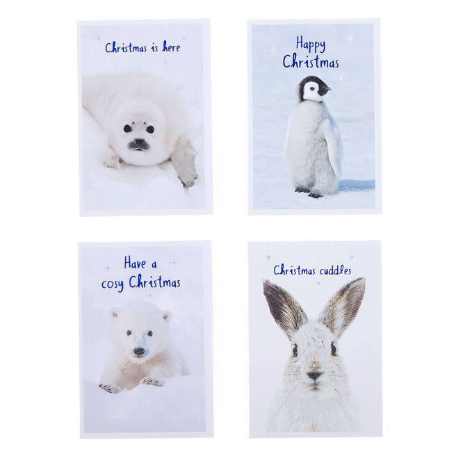 Animal Photo Mini Charity Christmas Cards - Pack of 32 (4 Designs)