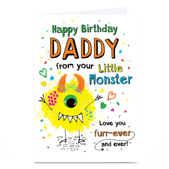 Personalised Birthday Card - Daddy From Your Little Monster