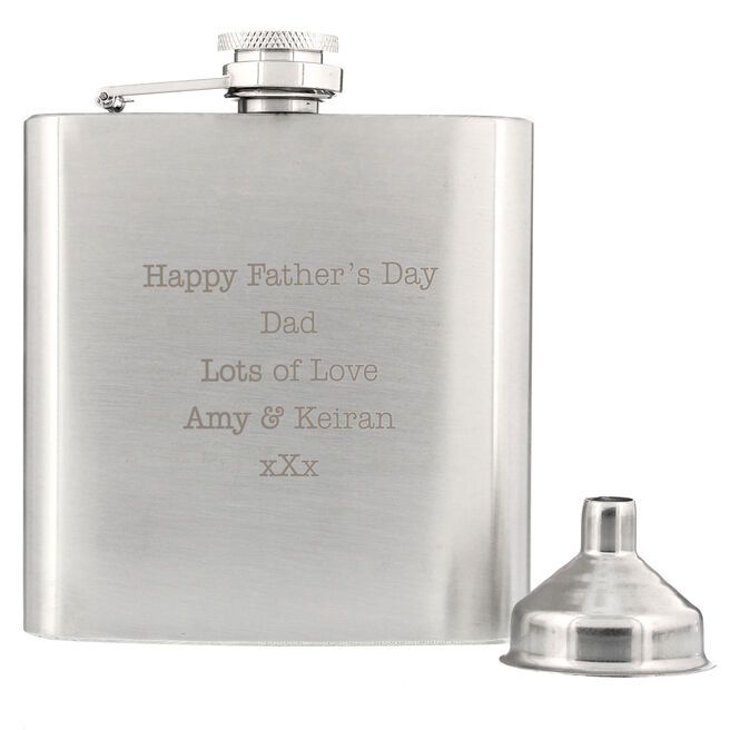 Personalised Father's Day Stainless Steel Hip Flask