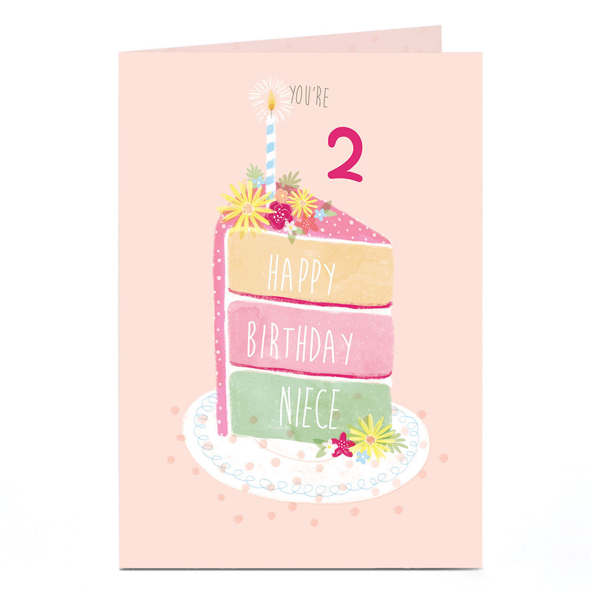 Cute Pink Illustrated Cake Niece Birthday Card | Moonpig