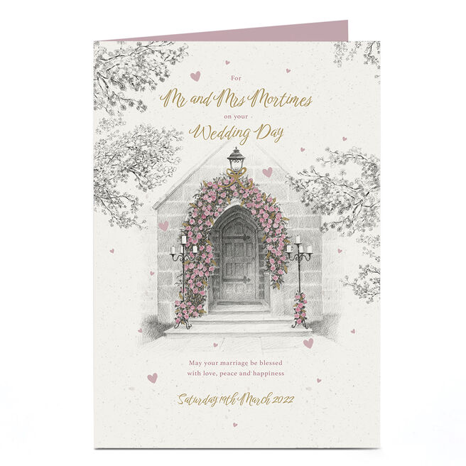 Personalised Wedding Card - Church Entrance 