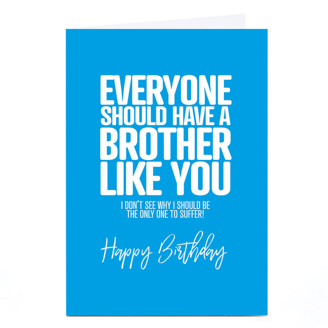 Personalised Punk Birthday Card - A Brother Like You