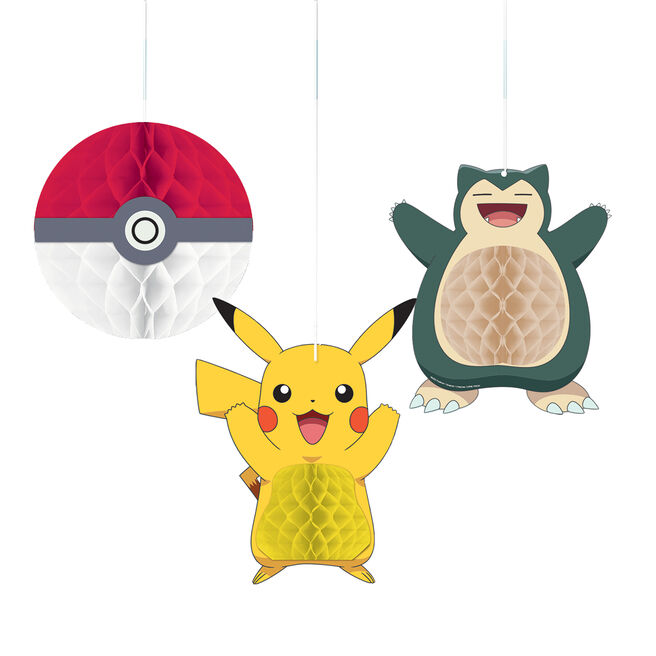 Pokemon Honeycomb Decorations - Pack of 3