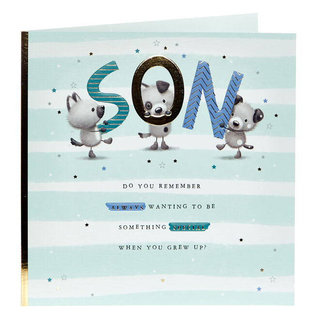 Son When You Grew Up Cute Dogs Birthday Card