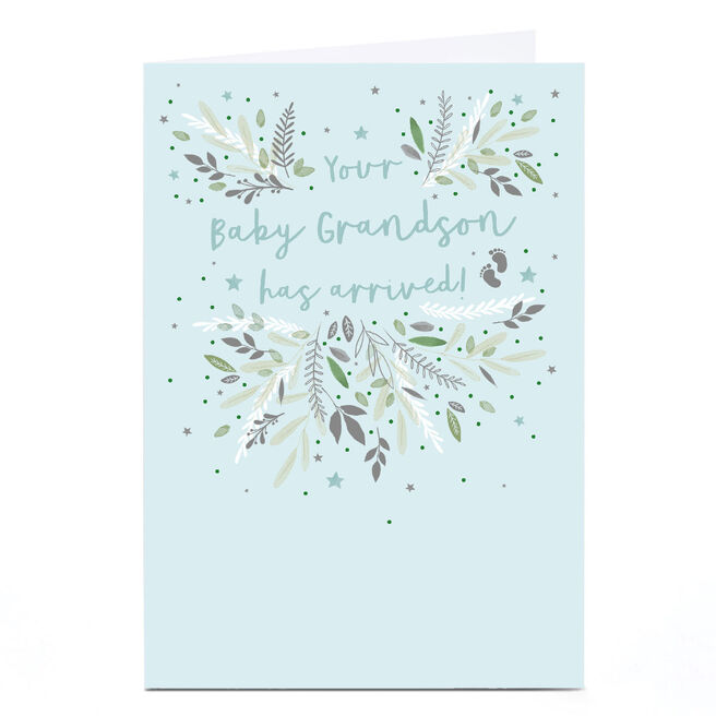 Personalised New Baby Card - Your Baby Grandson Has Arrived