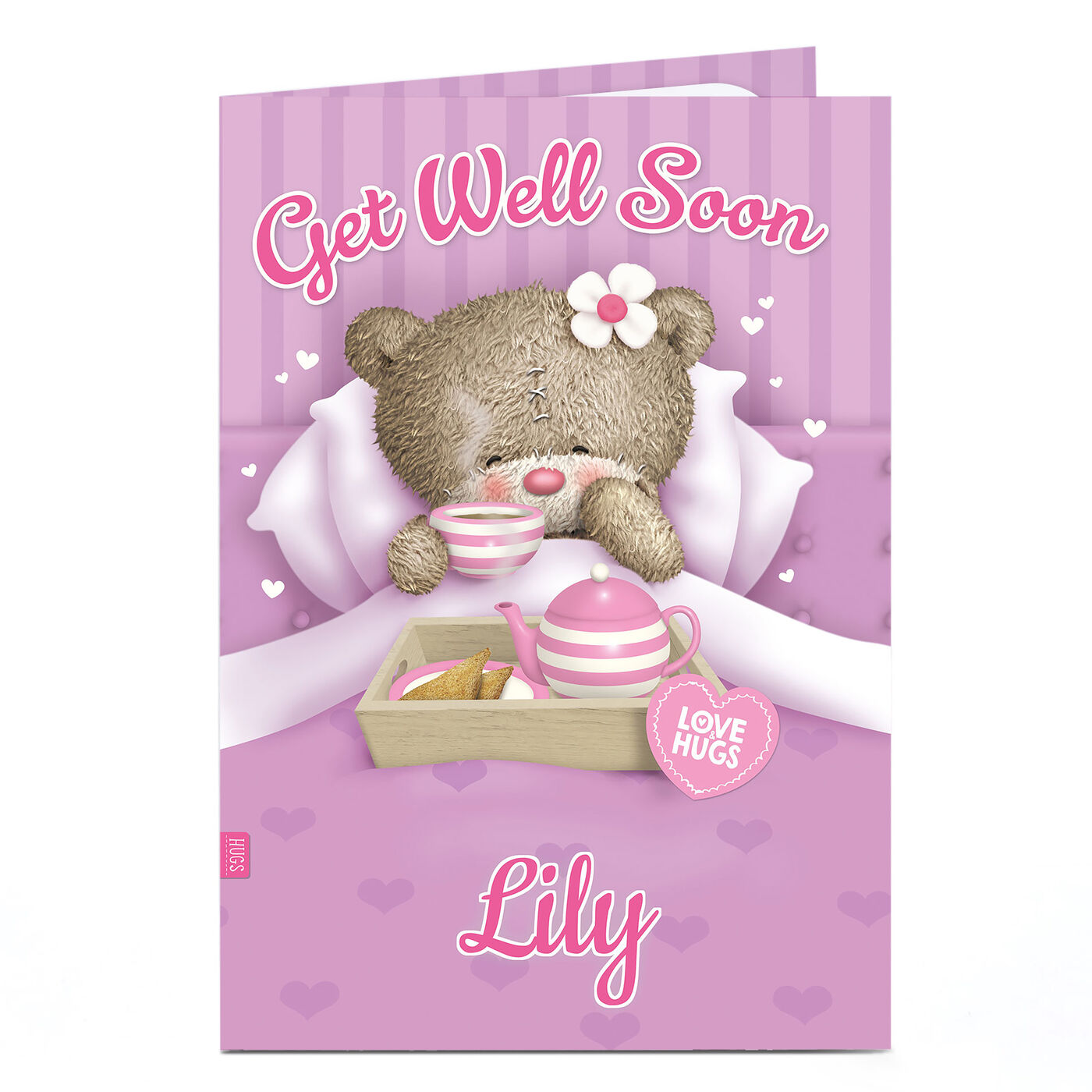 Personalized Teddy Bear Get Well Soon Card